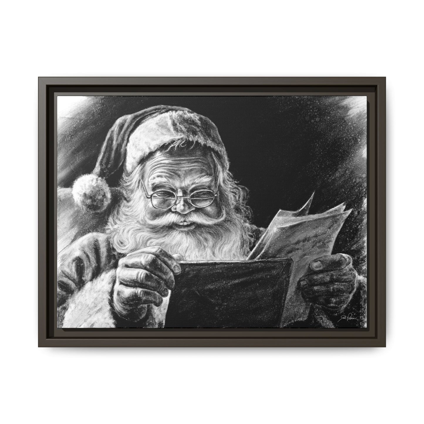 "Dear Santa" Framed Canvas