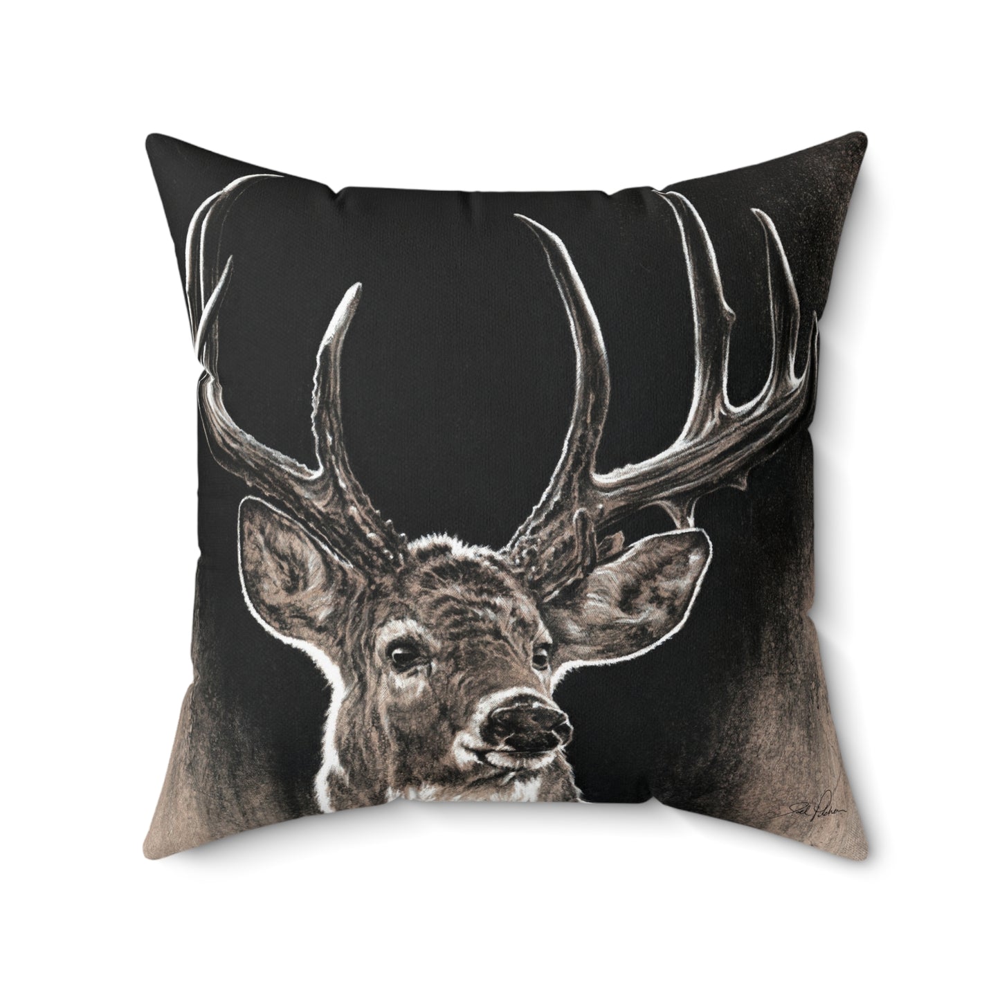 "Backlit Buck" Square Pillow.