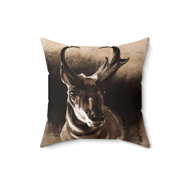 "Pronghorn" Square Pillow.