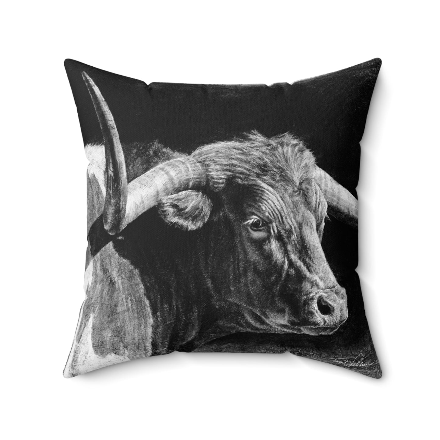 "Longhorn II" Square Pillow.