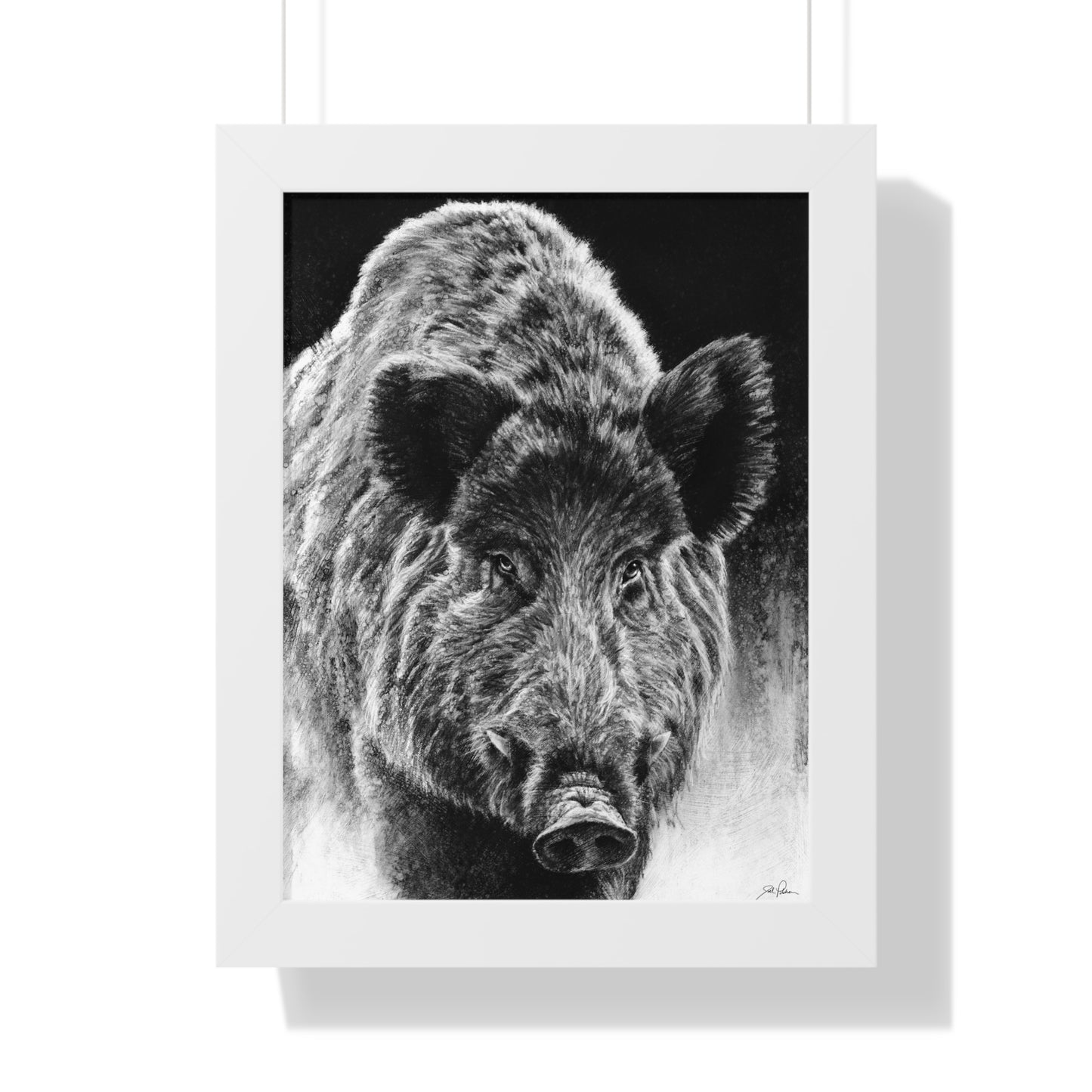 "Wild Boar" Framed Paper Print.