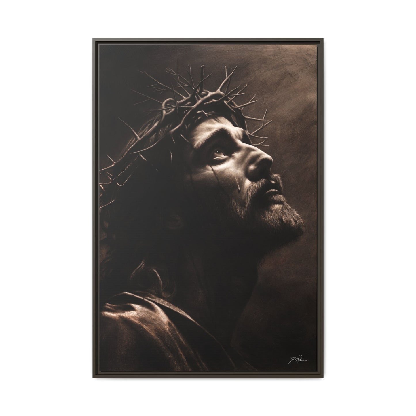 "With His Stripes We Are Healed" Framed Canvas