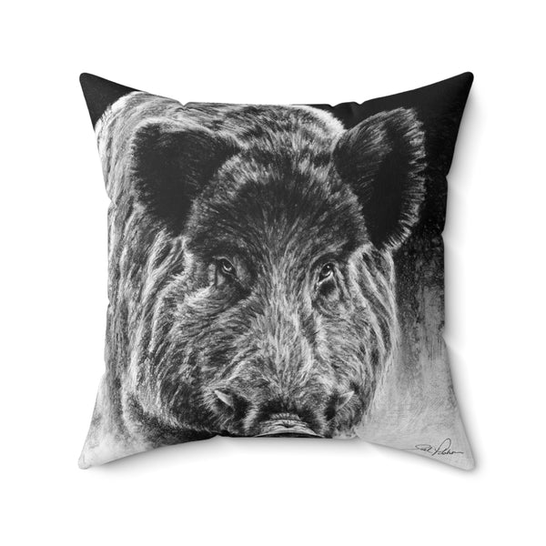 "Wild Boar" Square Pillow.