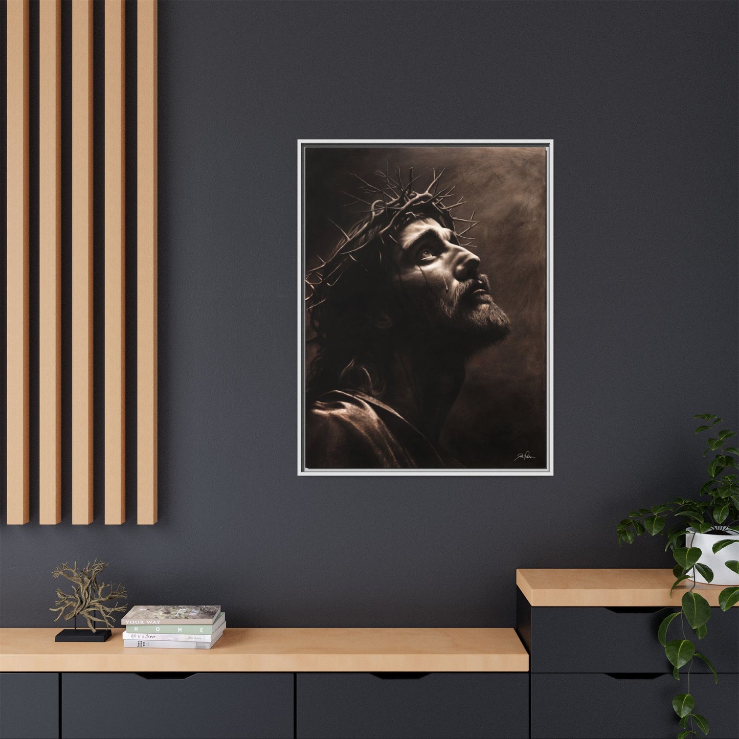 "With His Stripes We Are Healed" Framed Canvas