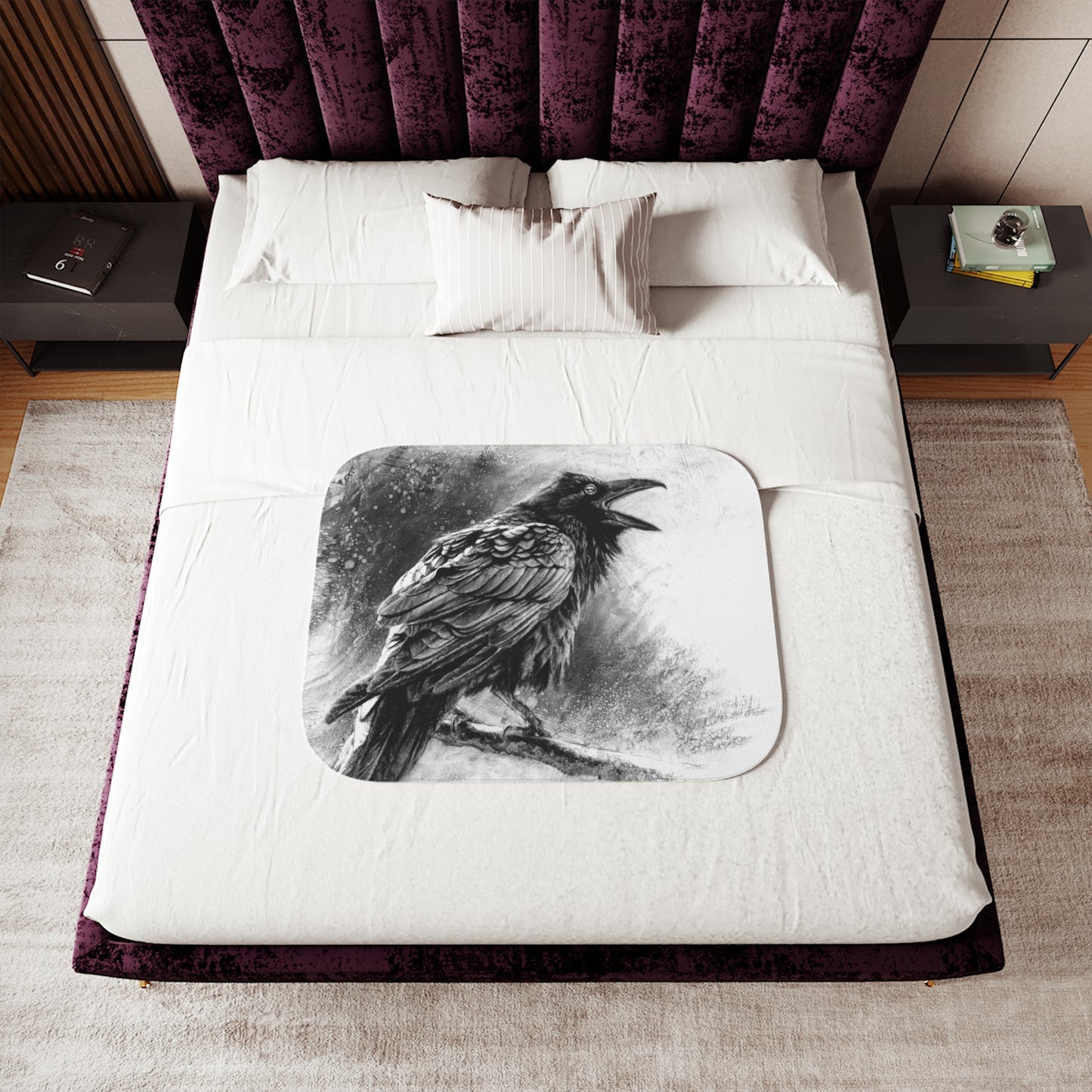 "Raven" Sherpa Blanket.