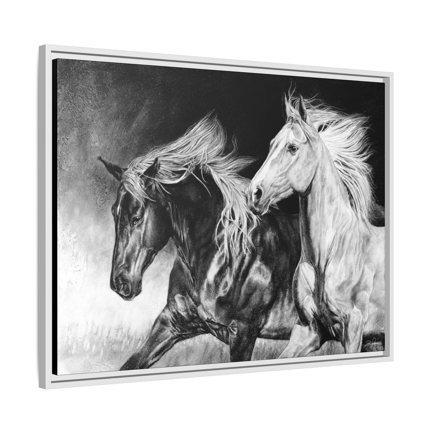 "Dynamic Duo" Framed Canvas