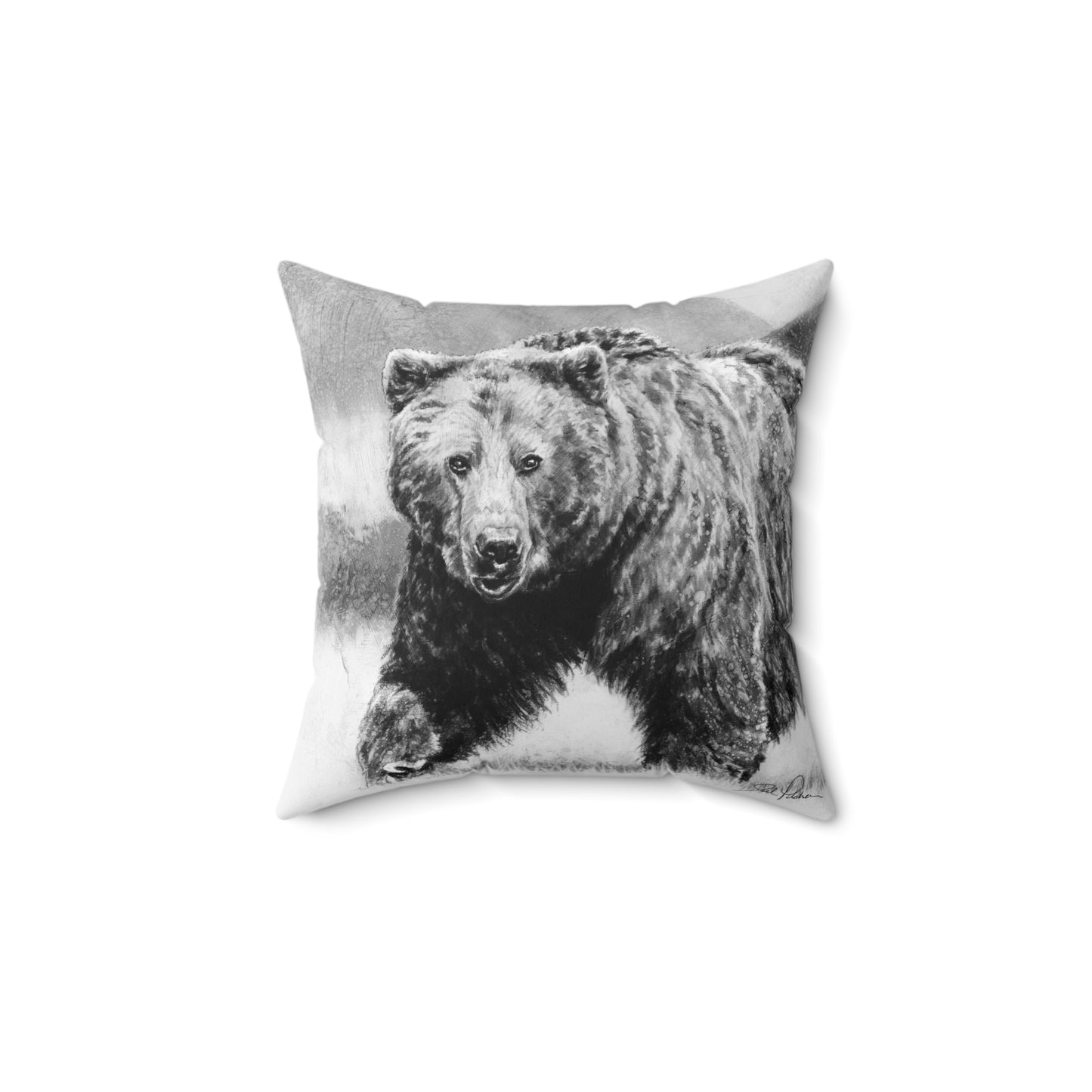 "Grizzly II" Square Pillow.