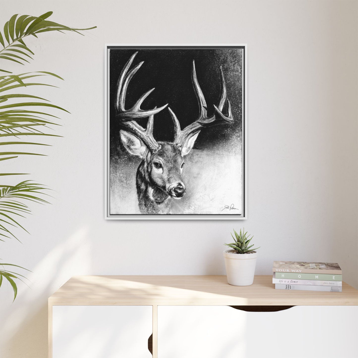 "Whitetail Buck" Framed Canvas