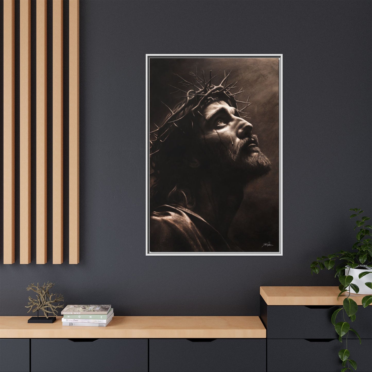 "With His Stripes We Are Healed" Framed Canvas