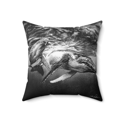 "Humpback Whales" Square Pillow.