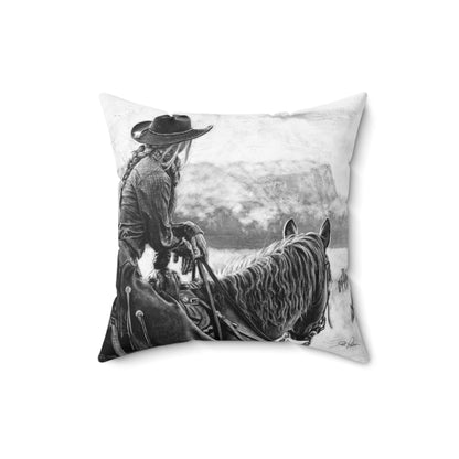 "Bridles and Braids" Square Pillow.
