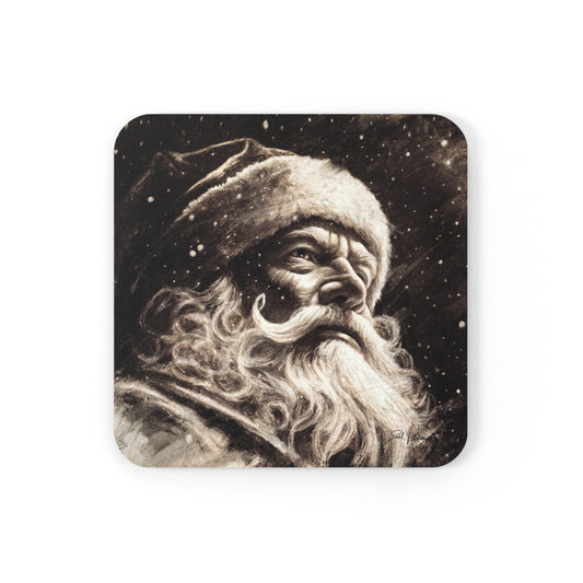 "Kris Kringle" Cork Back Coaster