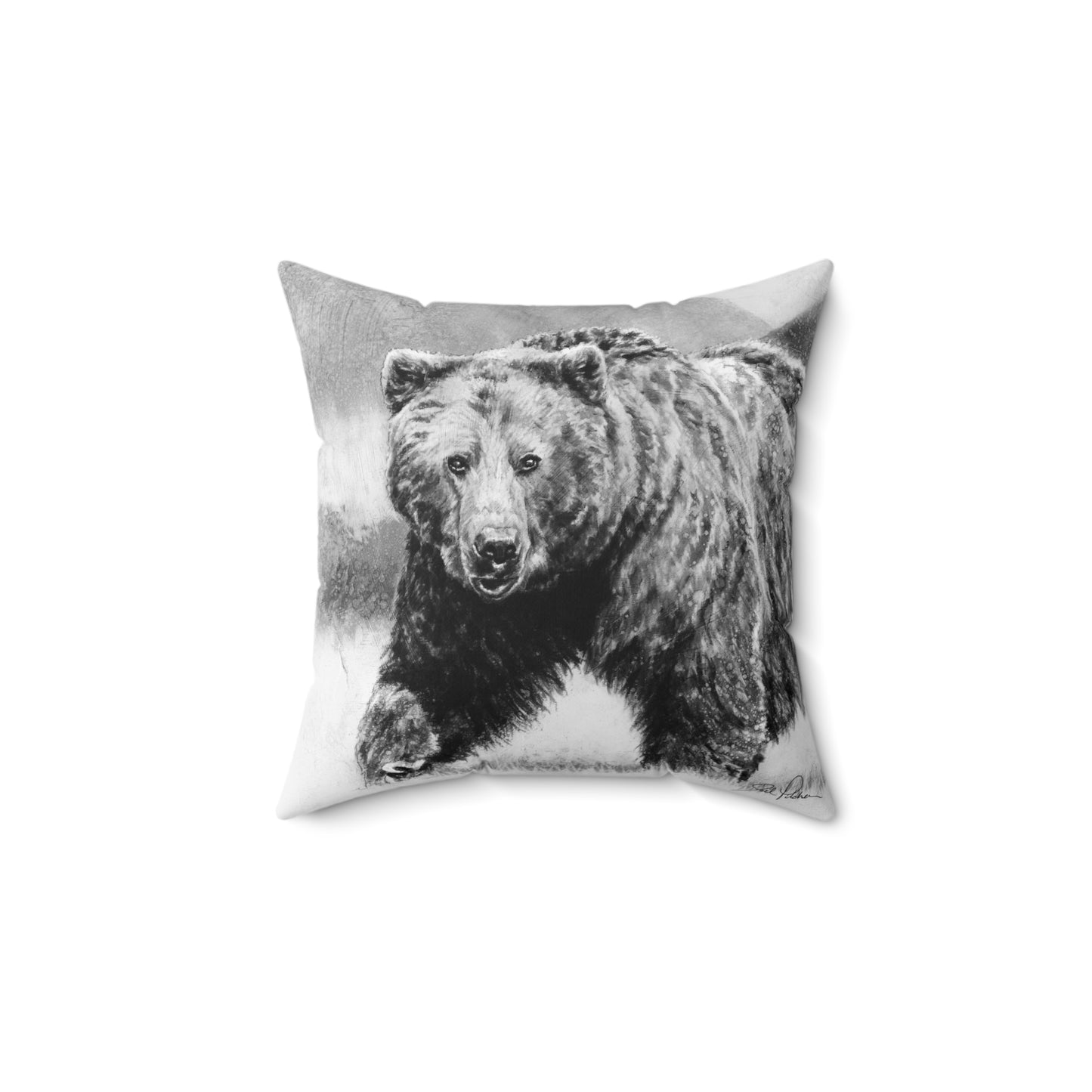 "Grizzly II" Square Pillow.