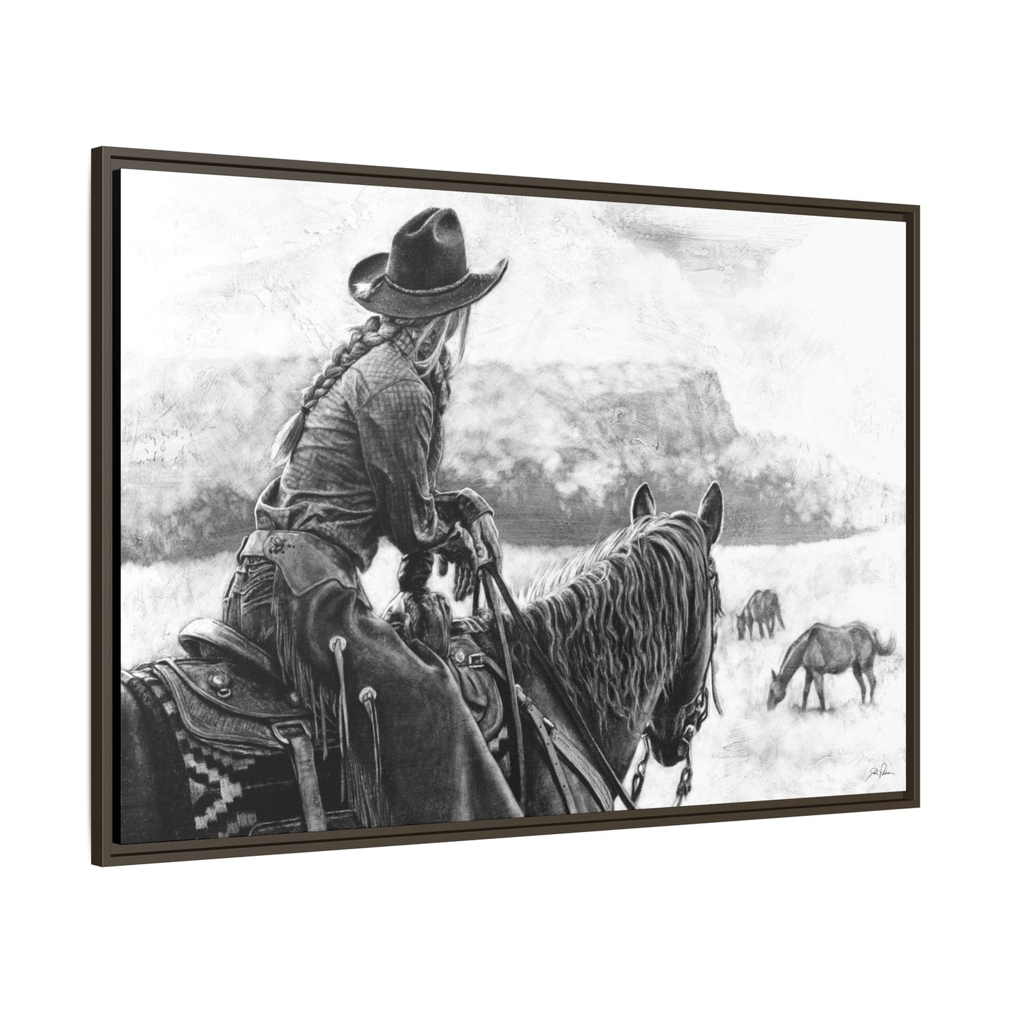 "Bridles and Braids" Framed Canvas