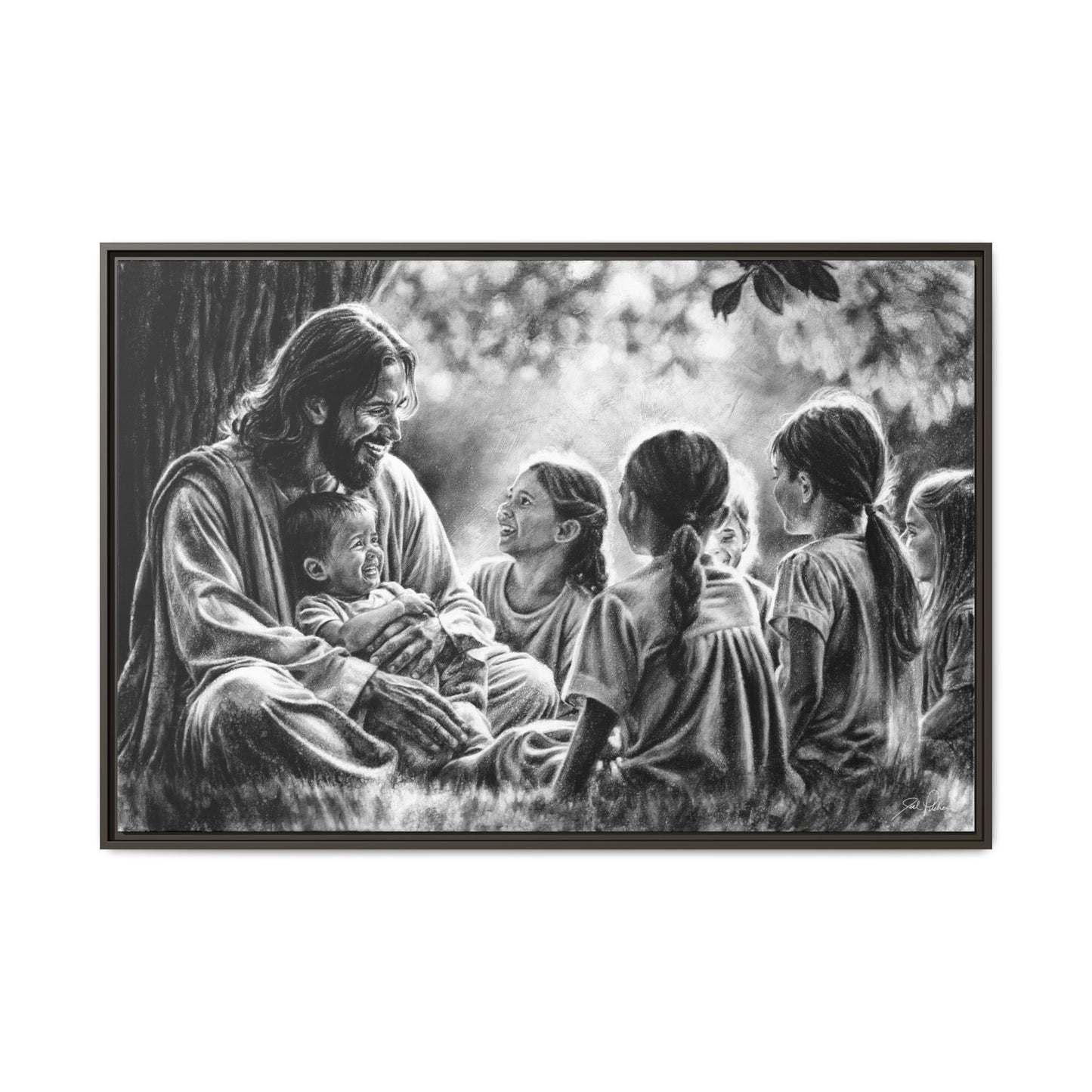 "Bless the Little Ones" Framed Canvas