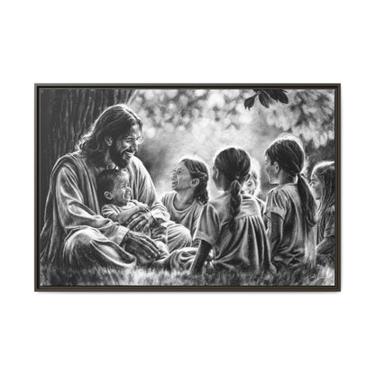"Bless the Little Ones" Framed Canvas