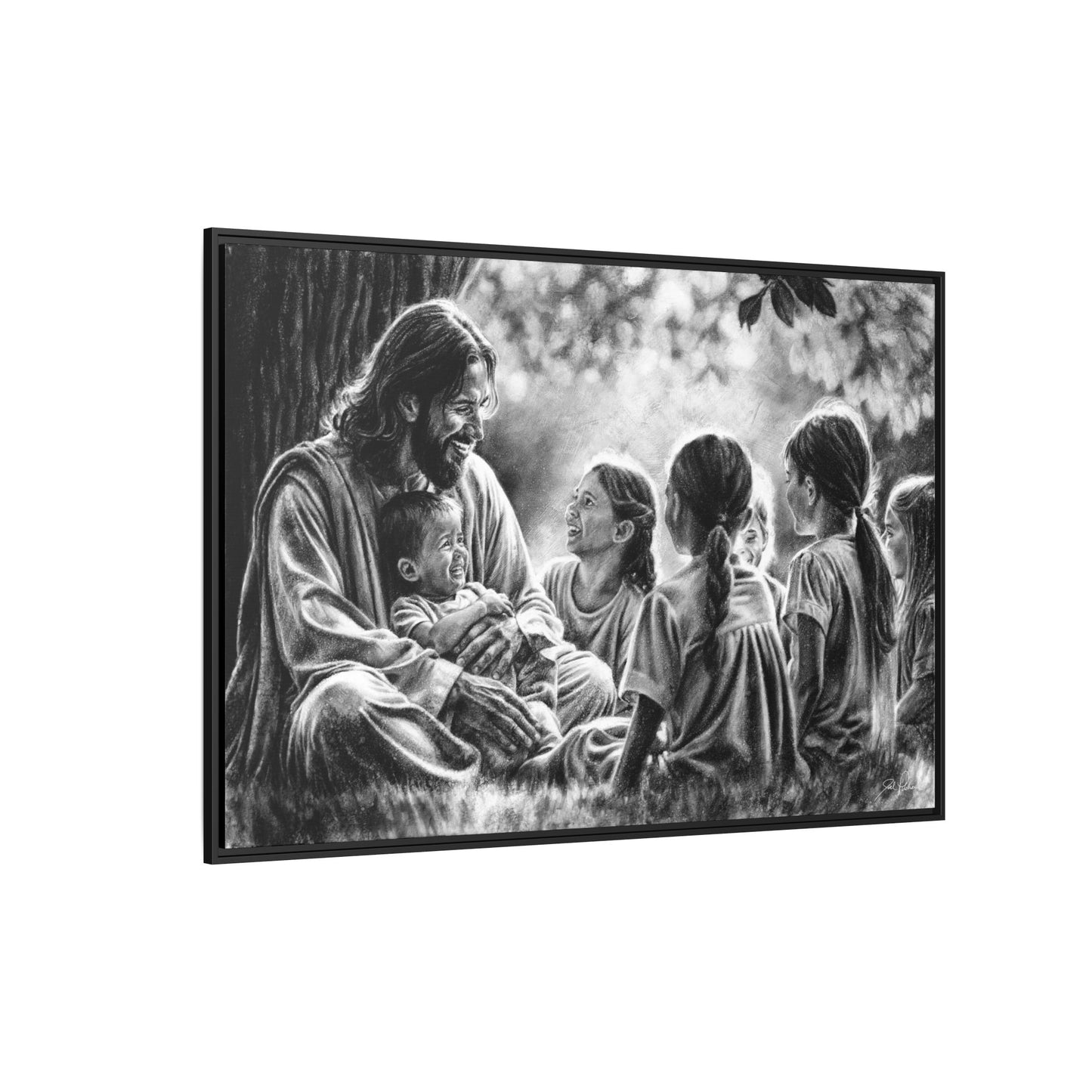 "Bless the Little Ones" Framed Canvas
