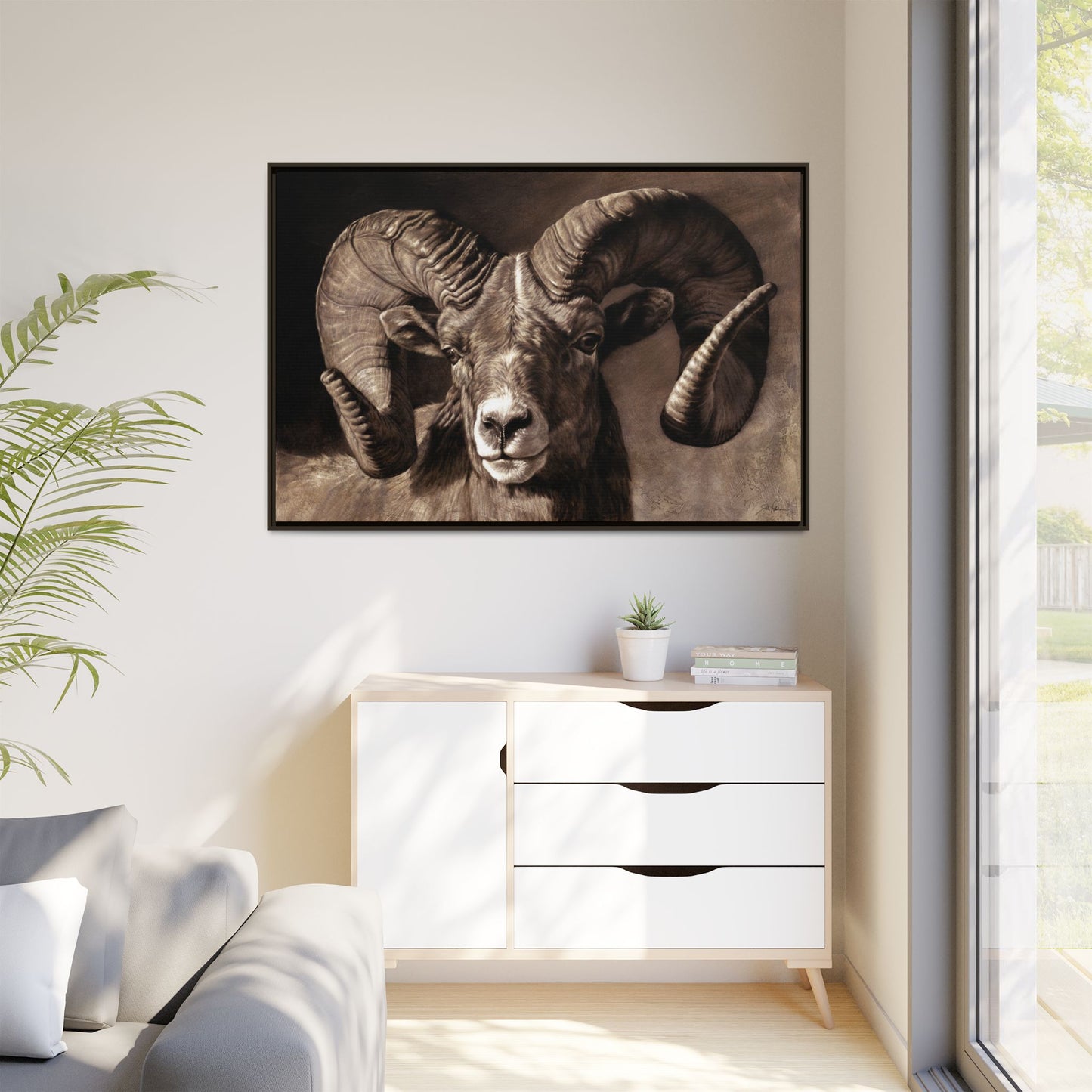"Full Curl" Framed Canvas