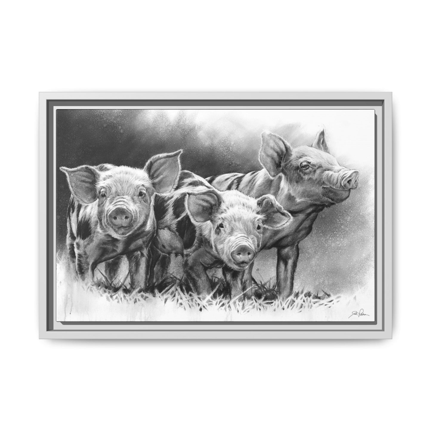 "Pig Tales" Framed Canvas