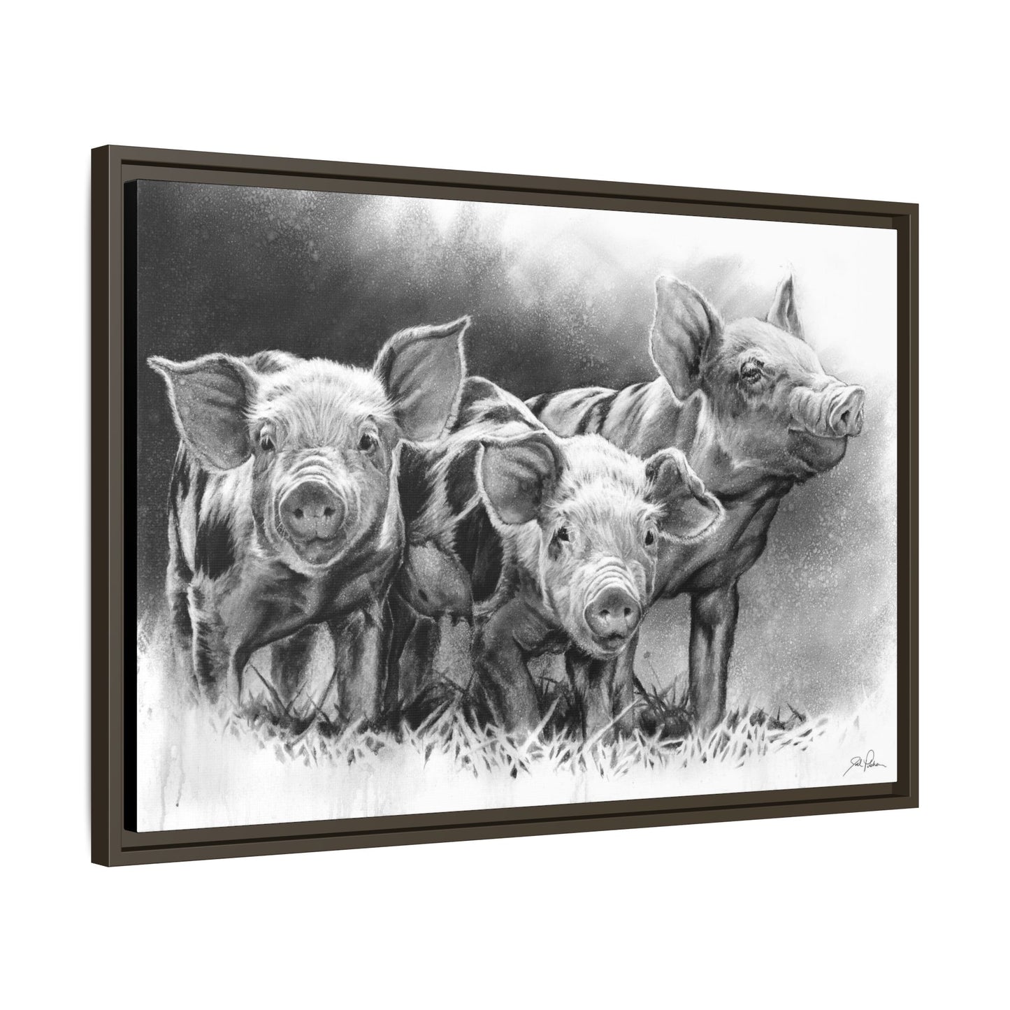 "Pig Tales" Framed Canvas