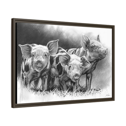 "Pig Tales" Framed Canvas