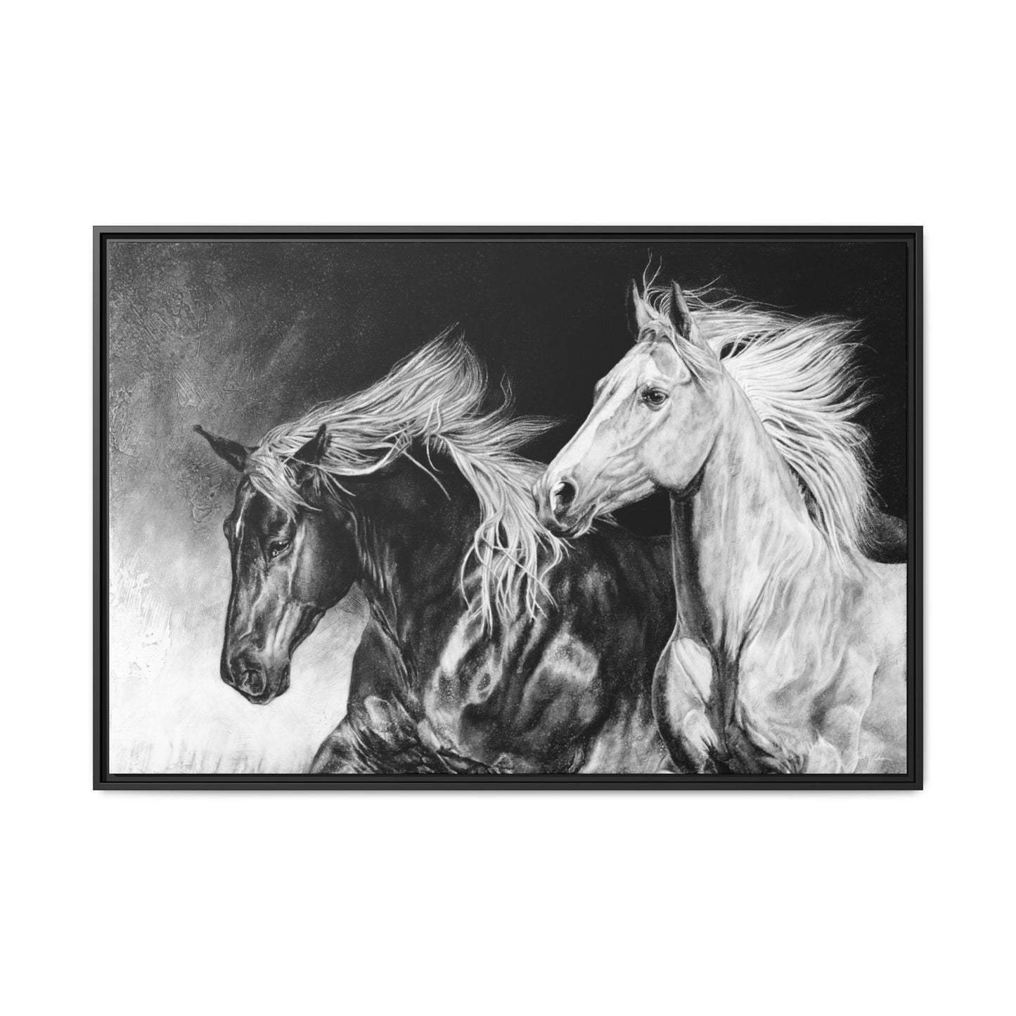 "Dynamic Duo" Framed Canvas