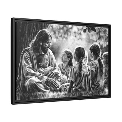 "Bless the Little Ones" Framed Canvas