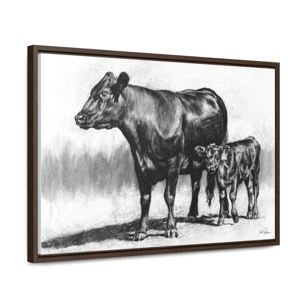 "Mama Cow & Calf" Gallery Wrapped/Framed Canvas