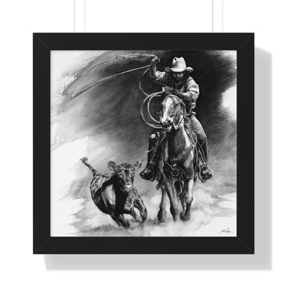 "Calf Roping" Framed Paper Print