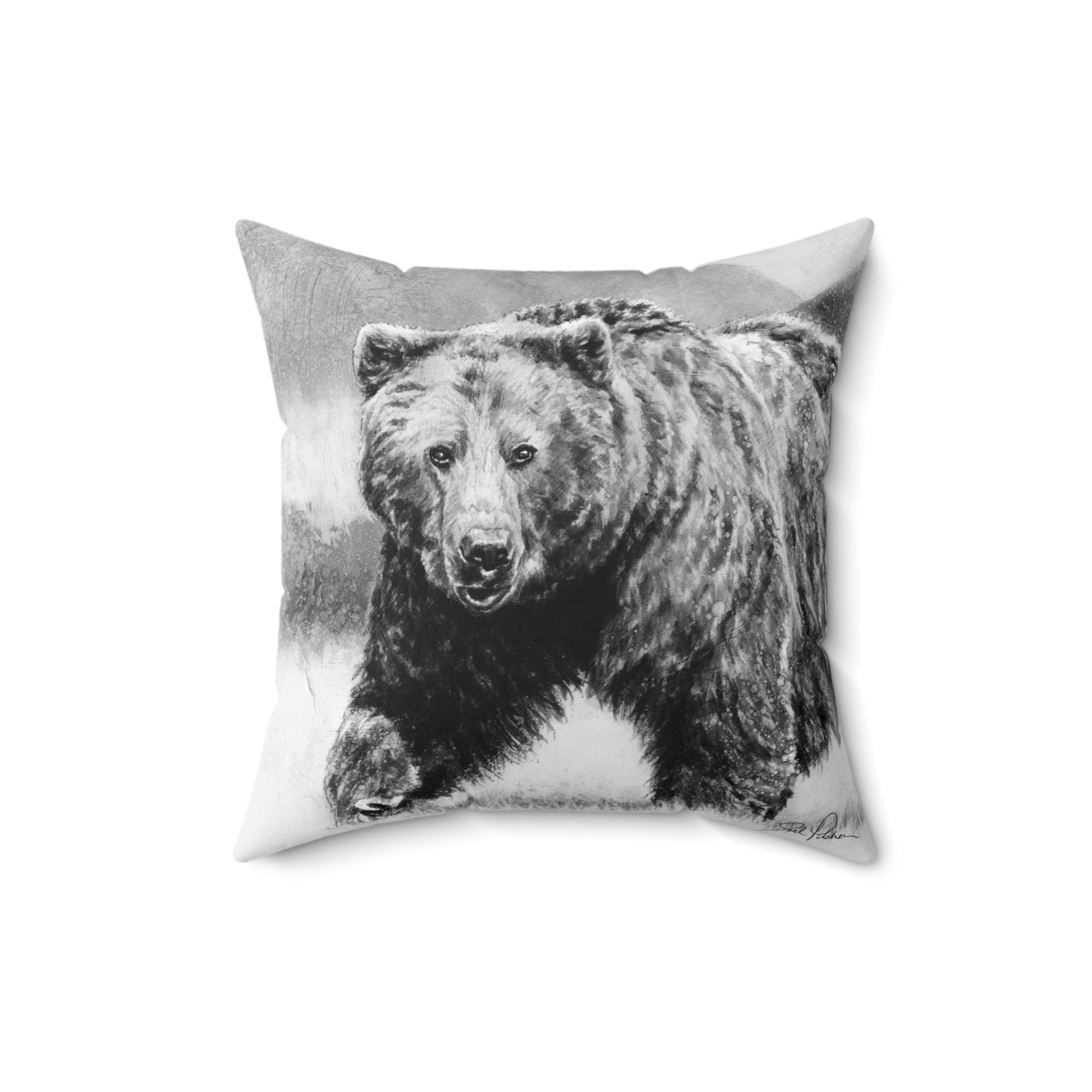 "Grizzly II" Square Pillow.