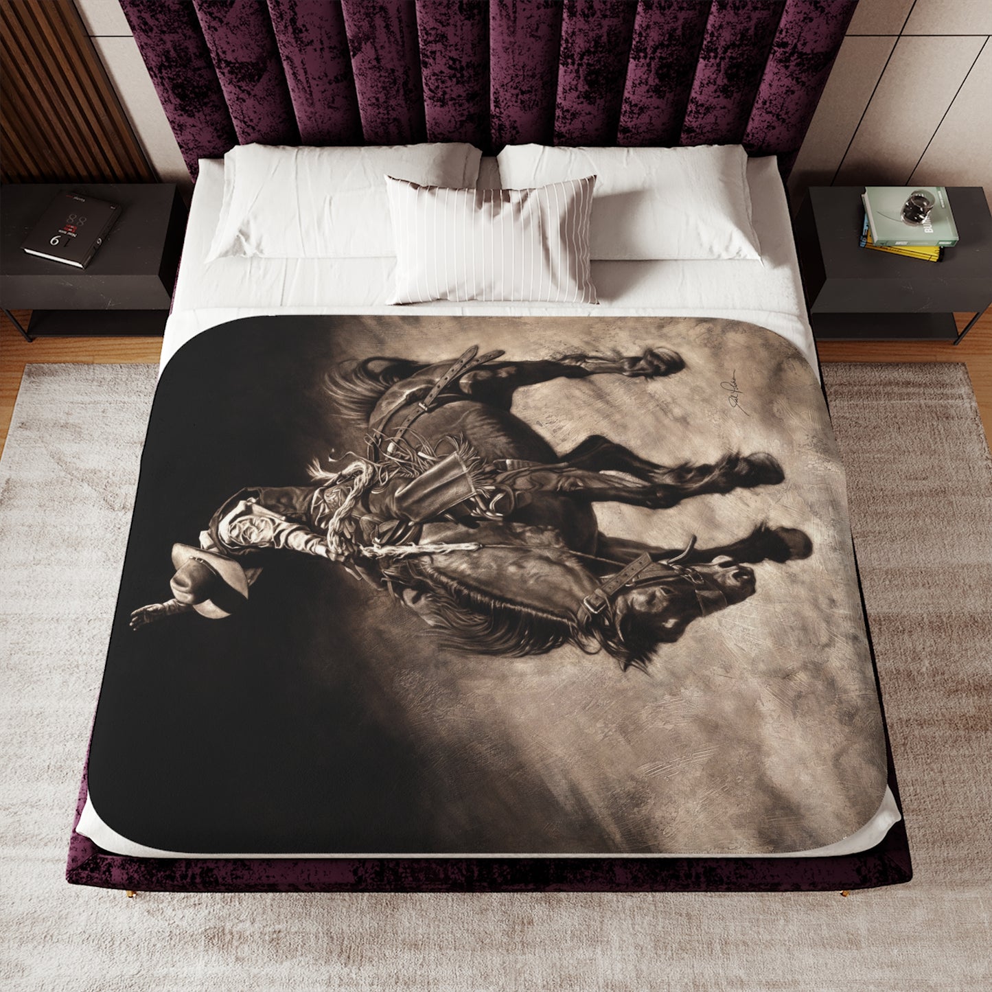 "Giddy Up" Sherpa Blanket.