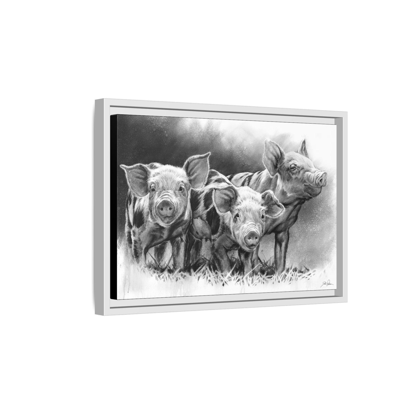 "Pig Tales" Framed Canvas