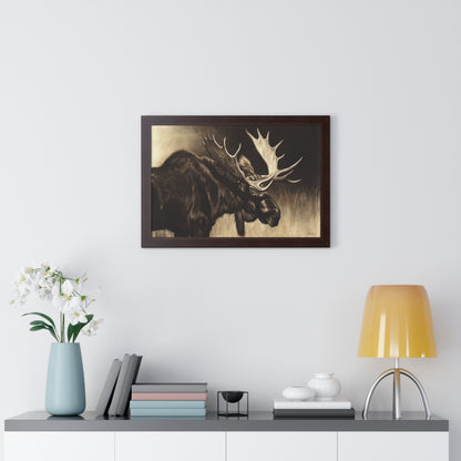 "Mighty Moose" Framed Paper Print.