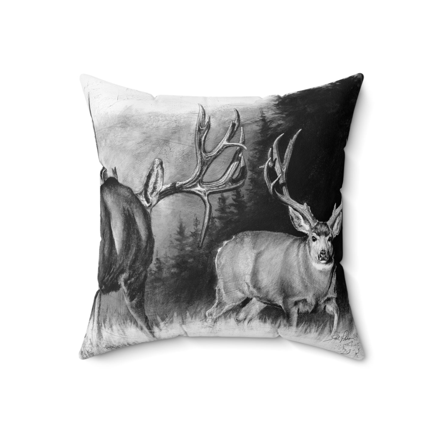 "Face Off" Square Pillow.