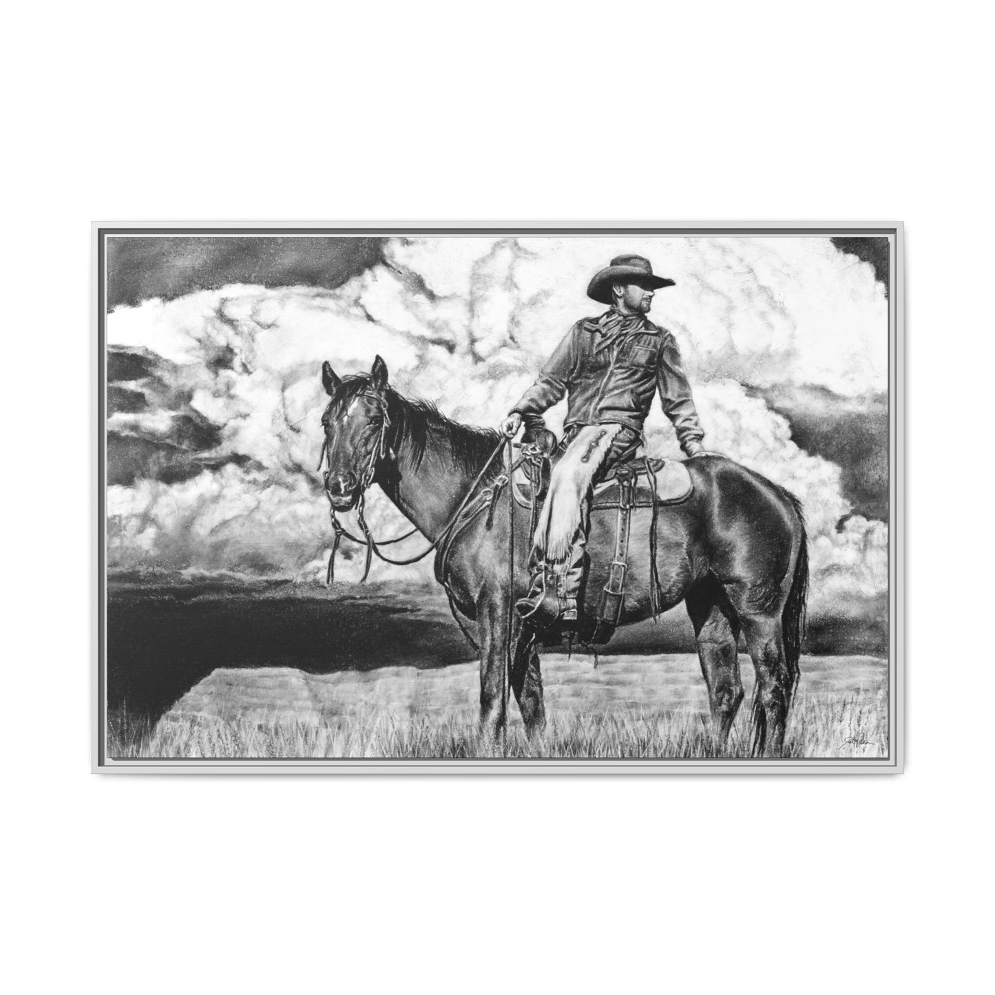 "Looking Back on the Path" Framed Canvas