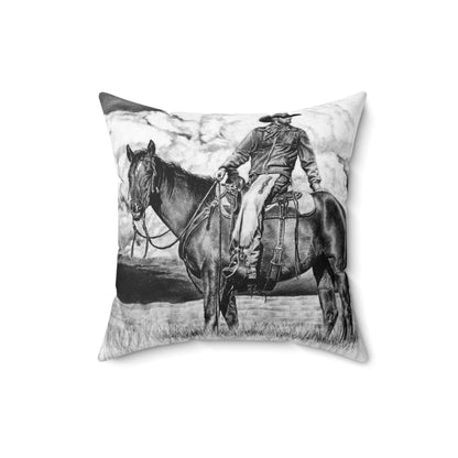 "Looking Back on the Path" Square Pillow.