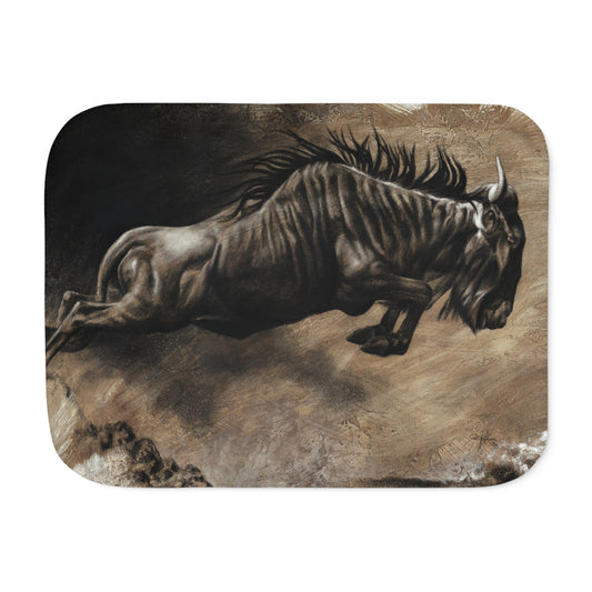 "Wildebeest" Sherpa Blanket.