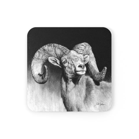 "Bighorn" Cork Back Coaster.