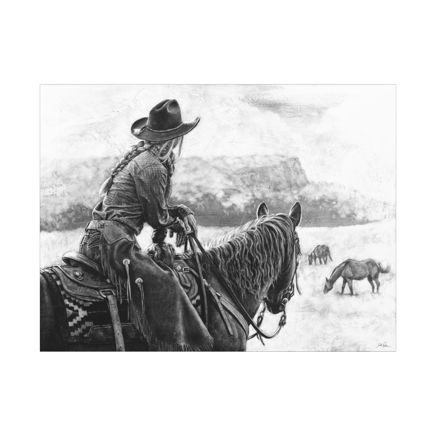 "Bridles and Braids" Stretched Canvas