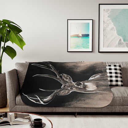 "Backlit Buck" Sherpa Blanket.