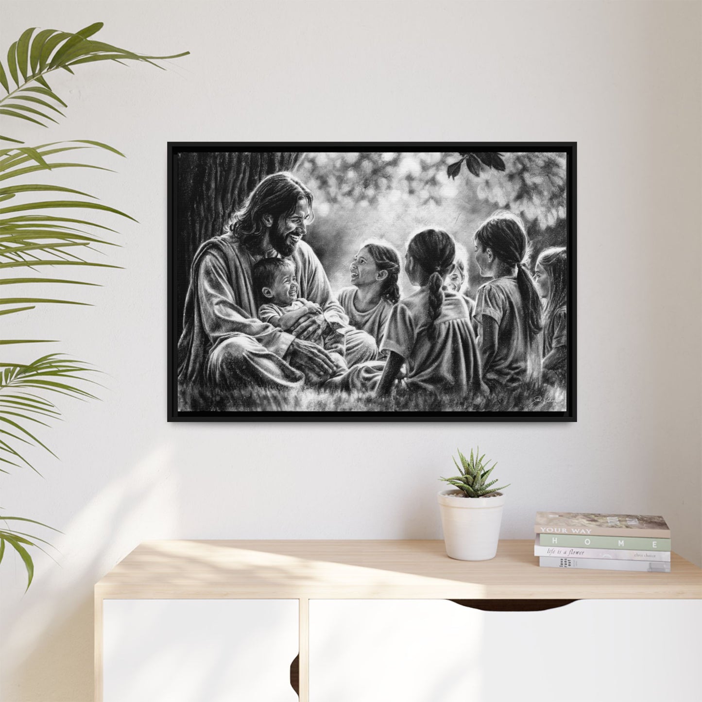 "Bless the Little Ones" Framed Canvas