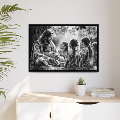 "Bless the Little Ones" Framed Canvas