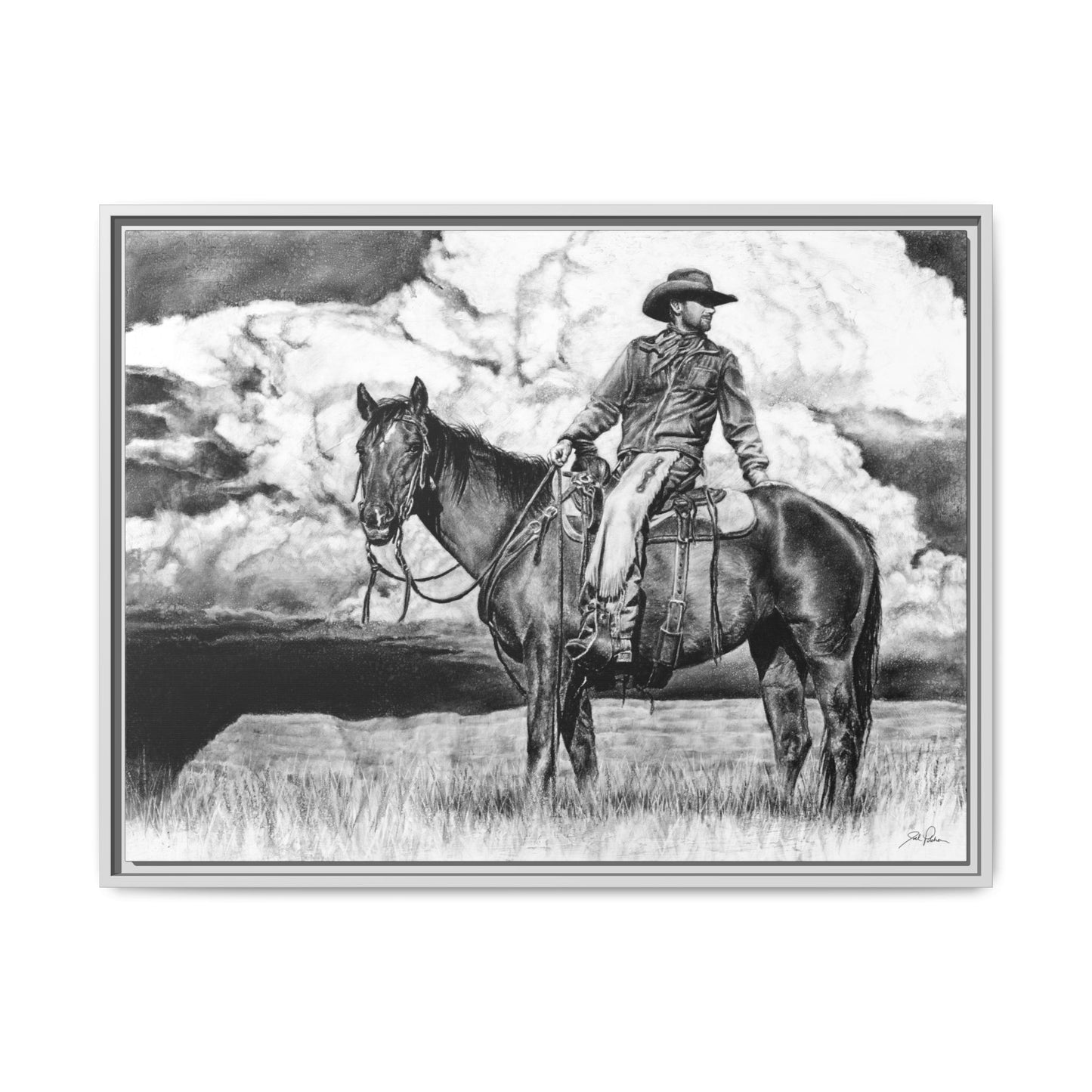 "Looking Back on the Path" Framed Canvas