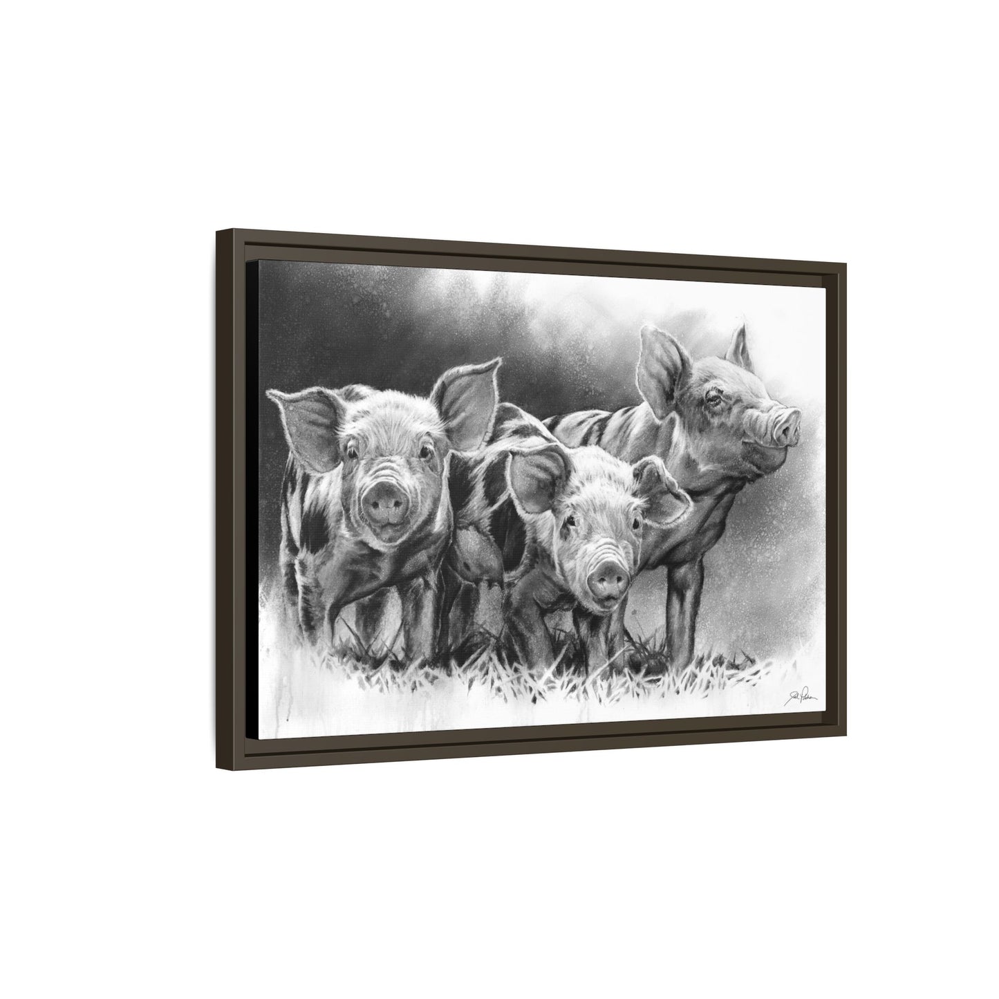 "Pig Tales" Framed Canvas
