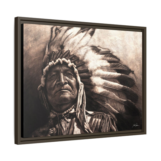 "Sitting Bear" Framed Canvas