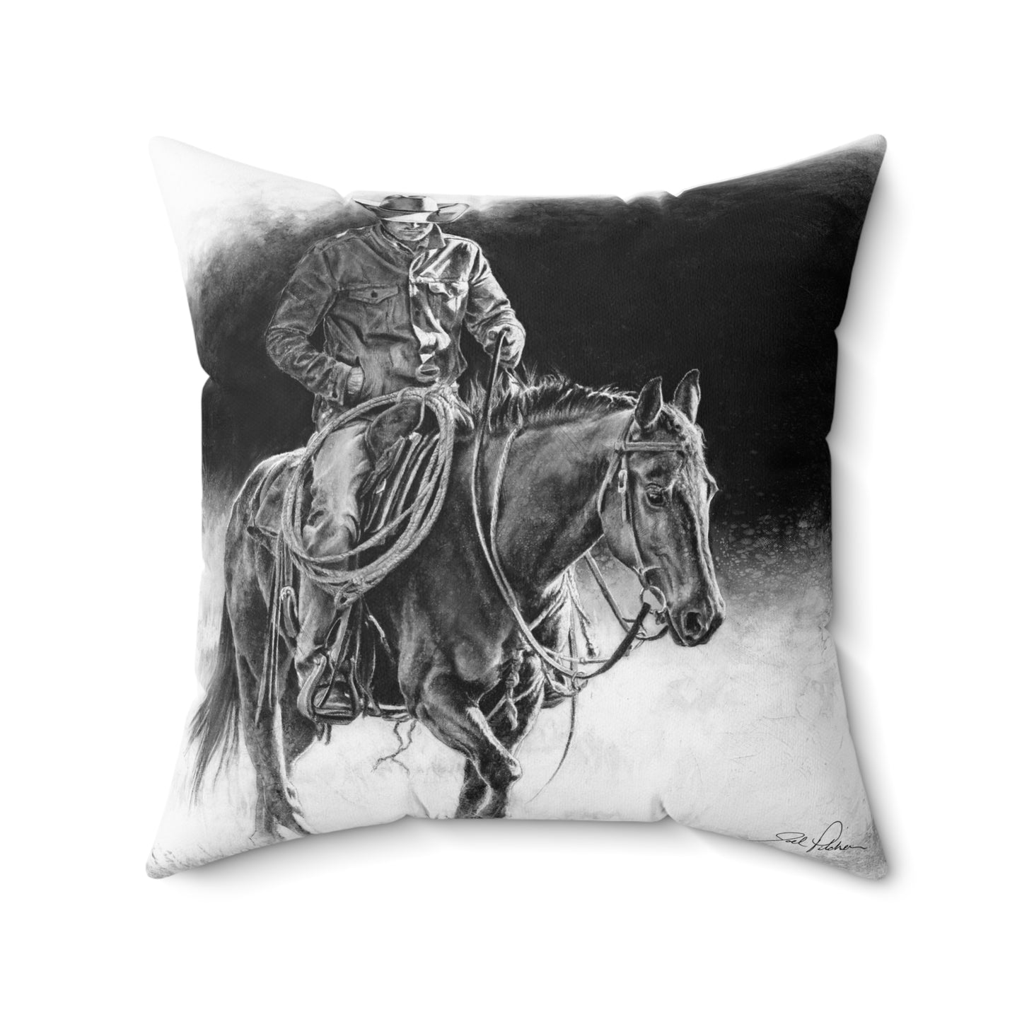 "Ridin' for the Brand" Square Pillow.