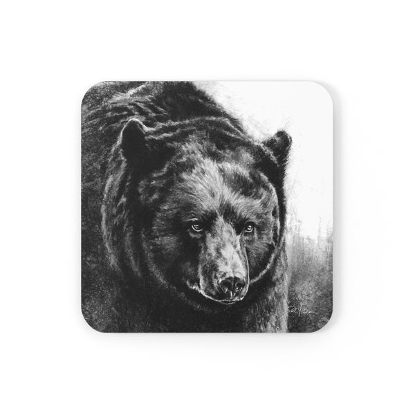 "Black Bear" Cork Back Coaster.