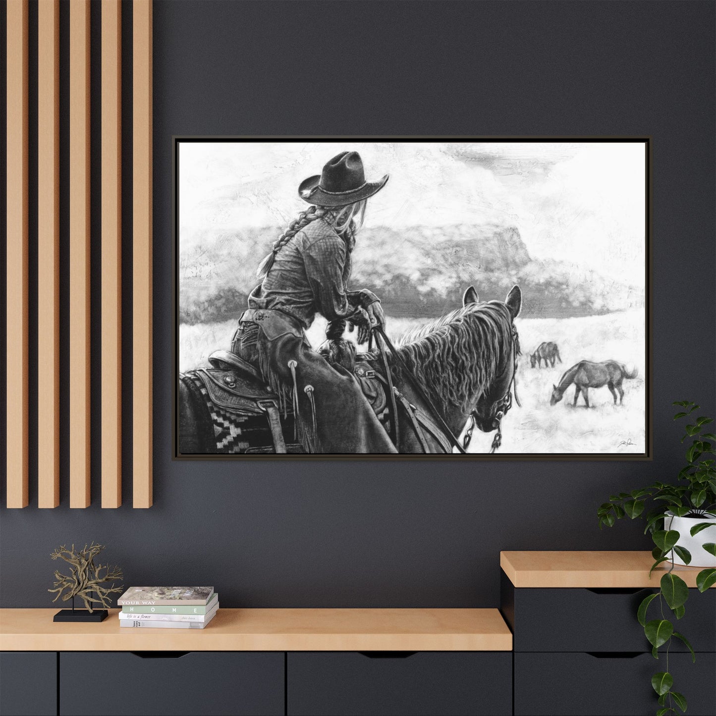 "Bridles and Braids" Framed Canvas