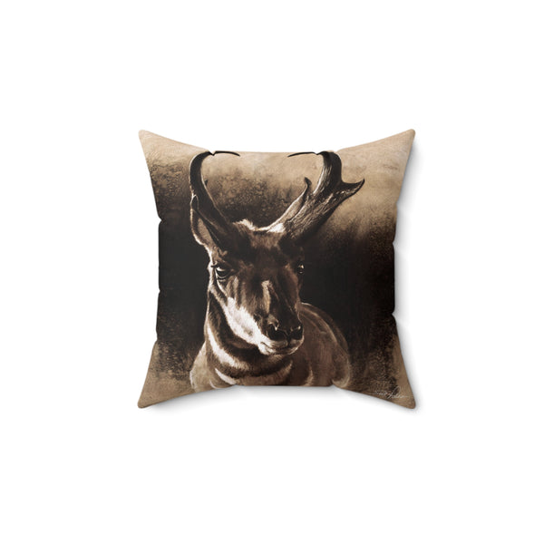 "Pronghorn" Square Pillow.