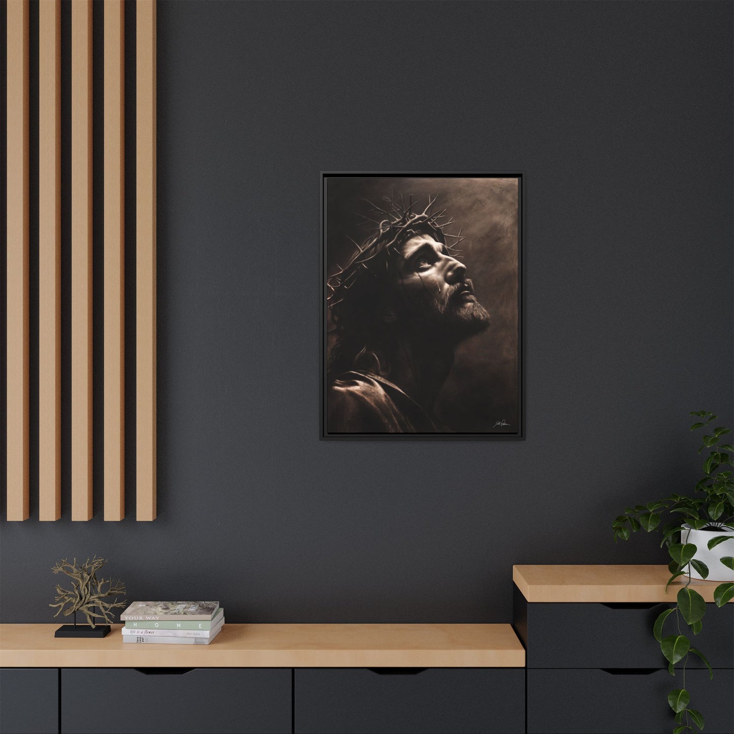 "With His Stripes We Are Healed" Framed Canvas